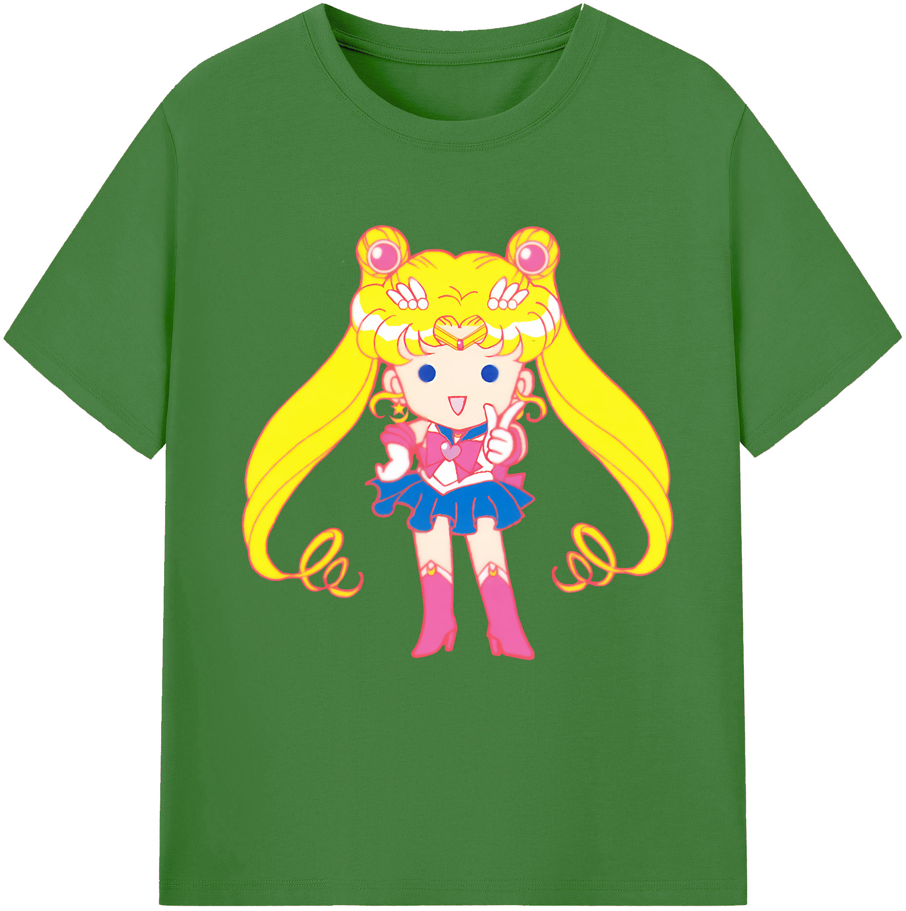 （画像用） 美少女戦士セーラームーン 月野 うさぎ つきの うさぎ Sailor Moon Tsukino Usagi レディースカジュアルプリントTシャツ（綿100％）